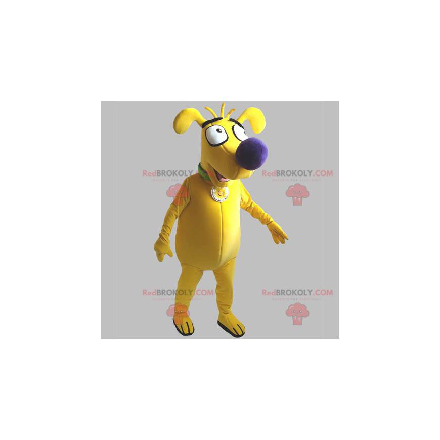 Mascote cão amarelo engraçado e fofo - Redbrokoly.com