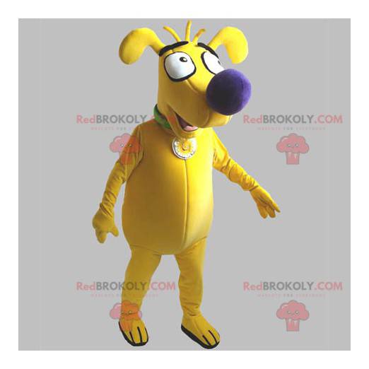 Mascote cão amarelo engraçado e fofo - Redbrokoly.com