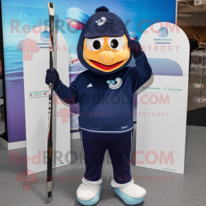 Marinblå Ice Hockey Stick-...