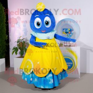 Blue Lemon maskot kostume...