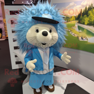 Sky Blue Porcupine mascotte...