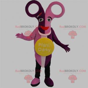 Mascot par de tijeras de color rosa y violeta - Redbrokoly.com
