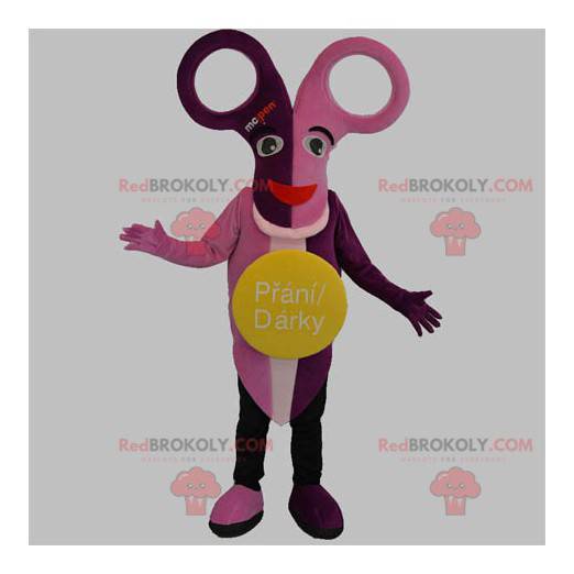 Mascotte de paire de ciseaux rose et mauve - Redbrokoly.com