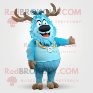 Sky Blue Elk maskot kostyme...