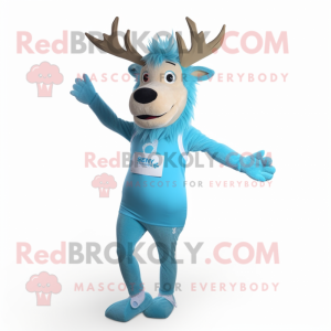 Sky Blue Elk maskot kostume...