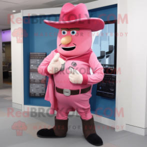 Pink Chief mascot costume character dressed with a Jeans and Belts