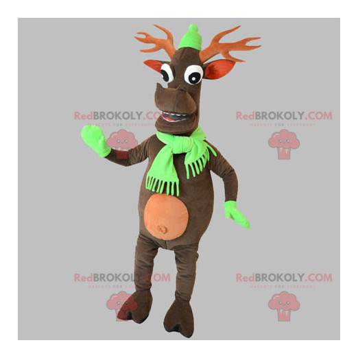 Mascota de renos de Navidad. Mascota caribú - Redbrokoly.com