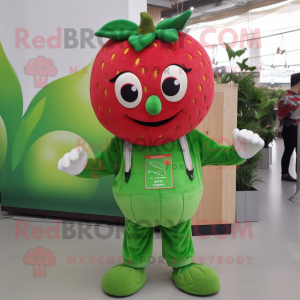 Grøn jordbær maskot kostume...