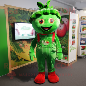 Grøn jordbær maskot kostume...