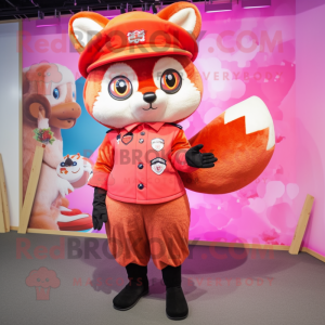 Pink Red Panda mascotte...