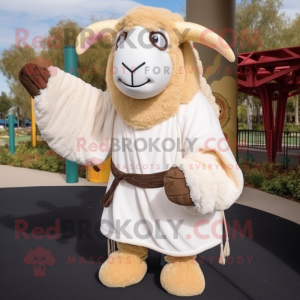 Cream Ram maskot kostume...