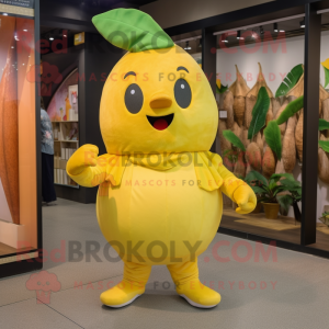 Geel Mango mascotte kostuum...