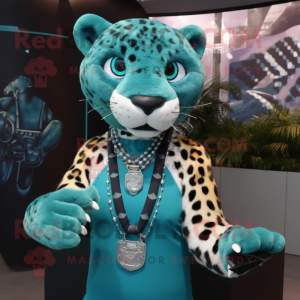 Teal Leopard mascotte...