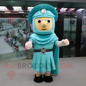 Cyan romersk soldat maskot...