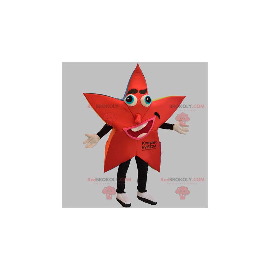 Riesiges Maskottchen mit roten und schwarzen Sternen -