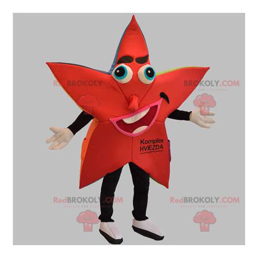 Kæmpe rød og sort stjernemaskot - Redbrokoly.com