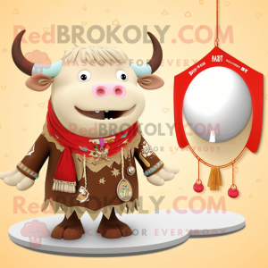 Tan Bull maskot kostume...