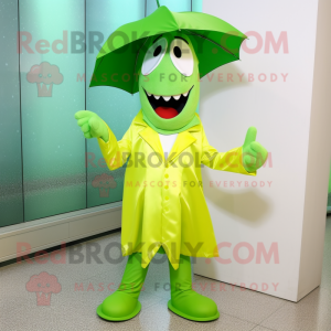 Limegrøn Champagne maskot...