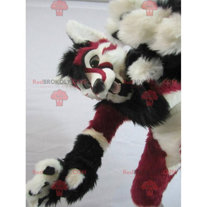 Mascote Cheetah vermelho, branco e preto - Redbrokoly.com