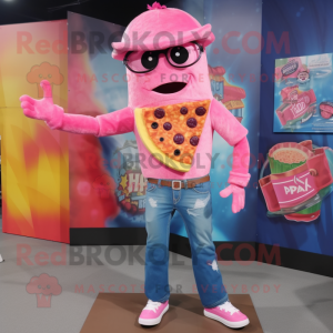 Rosa Pizza Maskottchen...