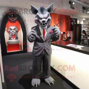 Grey Devil maskot kostume...