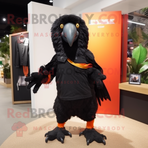 Black Parrot mascot costume character dressed with a Shorts and Scarves