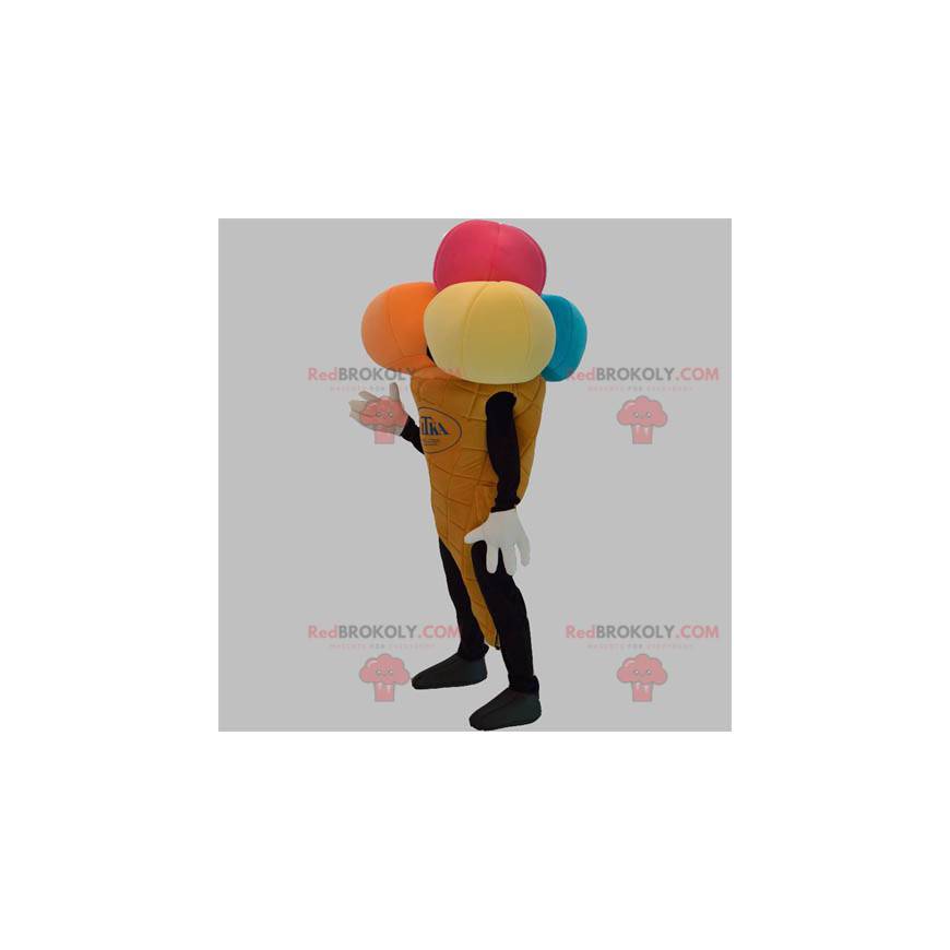 Maskotkostume af kæmpe isvaffel - Mad maskot - REDBROKO_05563 - RedBrokoly.com