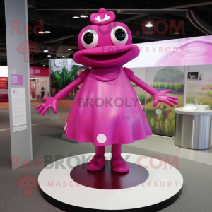 Magenta Frog maskot kostume...