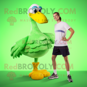 Lime Green Swan mascotte...