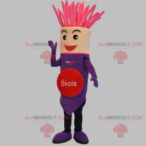 Mascotte gigantische paarse en roze vulpen - Redbrokoly.com