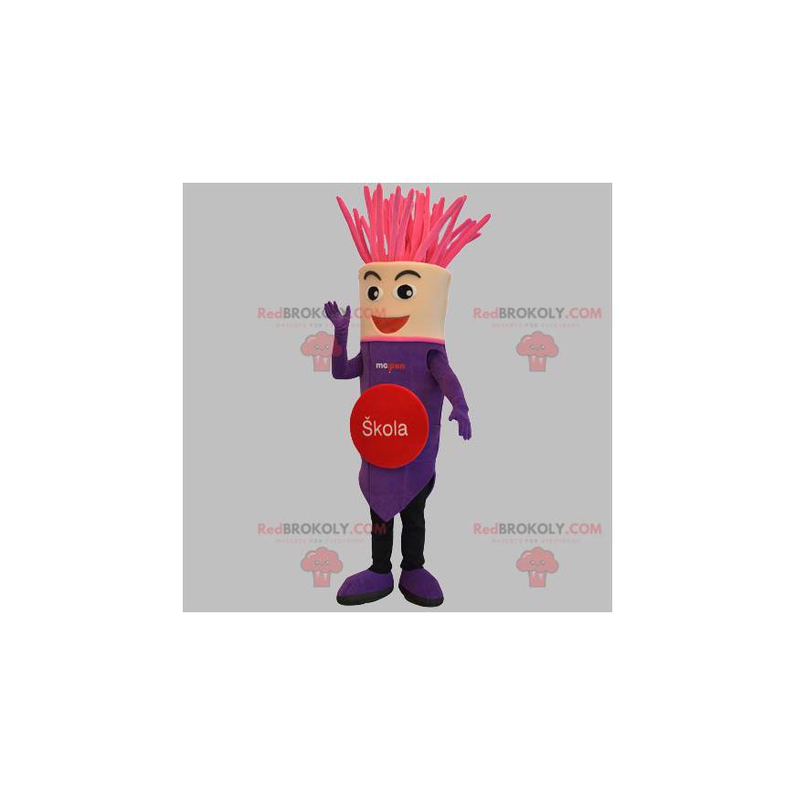 Mascotte gigantische paarse en roze vulpen - Redbrokoly.com