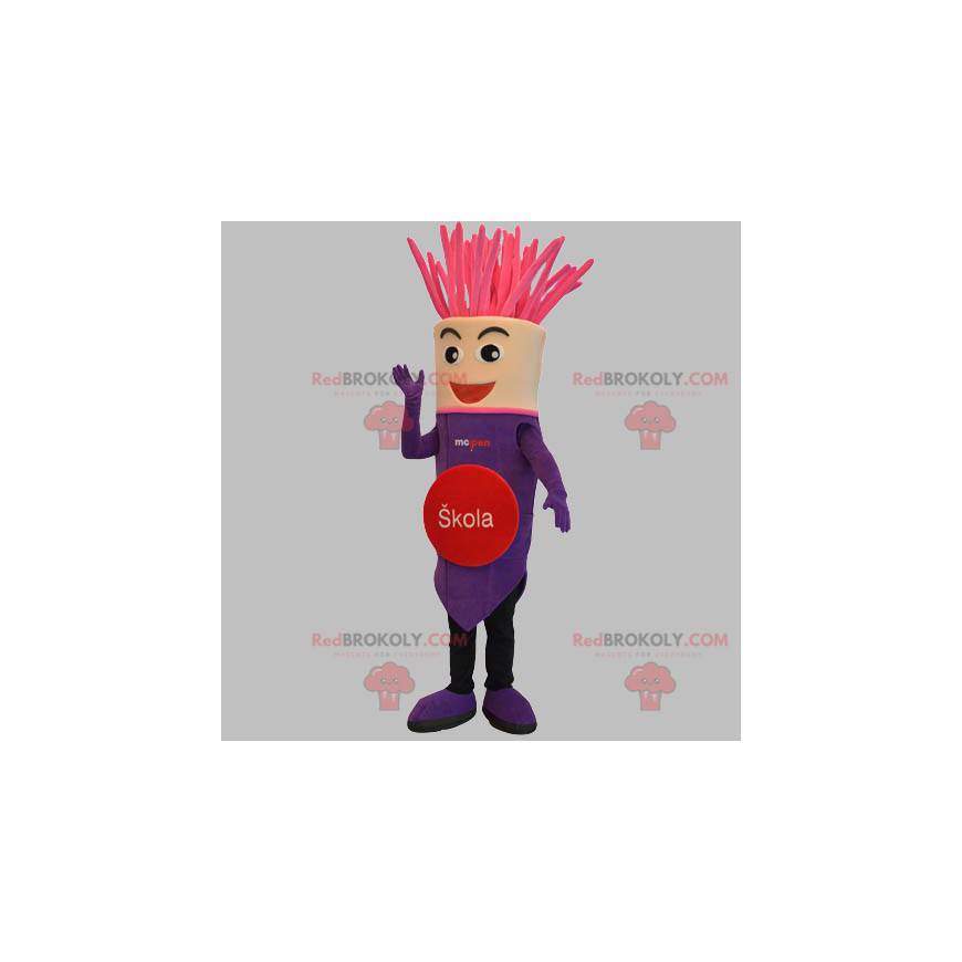Obří fialové a růžové plnicí pero maskot - Redbrokoly.com Obří fialové a růžové plnicí pero maskot - Redbrokoly.com