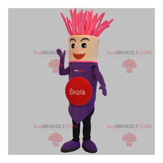 Giant purple and pink fountain pen mascot - Redbrokoly.com