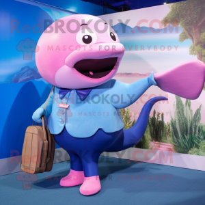 Pink Blue Whale maskot...