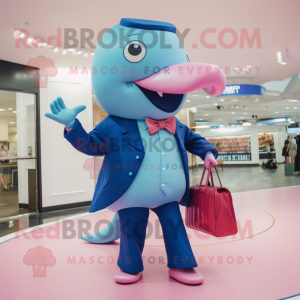 Pink Blue Whale maskot...