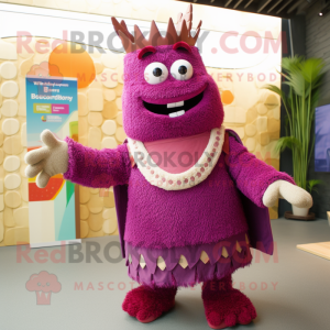 Magenta King maskot kostume...