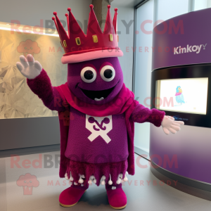 Magenta King maskot kostume...