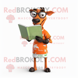 Orange Okapi maskot kostume...