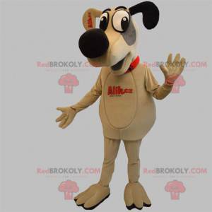 Mascotte de toutou de chien beige gris et noir - Redbrokoly.com