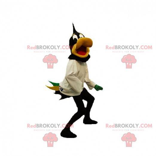 Mascotte anatra nera e gialla. Mascotte di Daffy Duck -