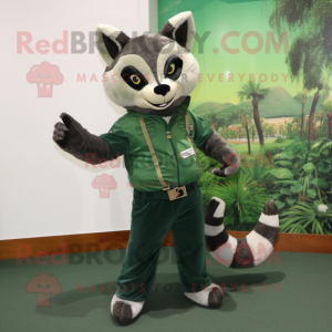 Forest Green Civet mascot costume character dressed with a Bootcut Jeans and Cufflinks