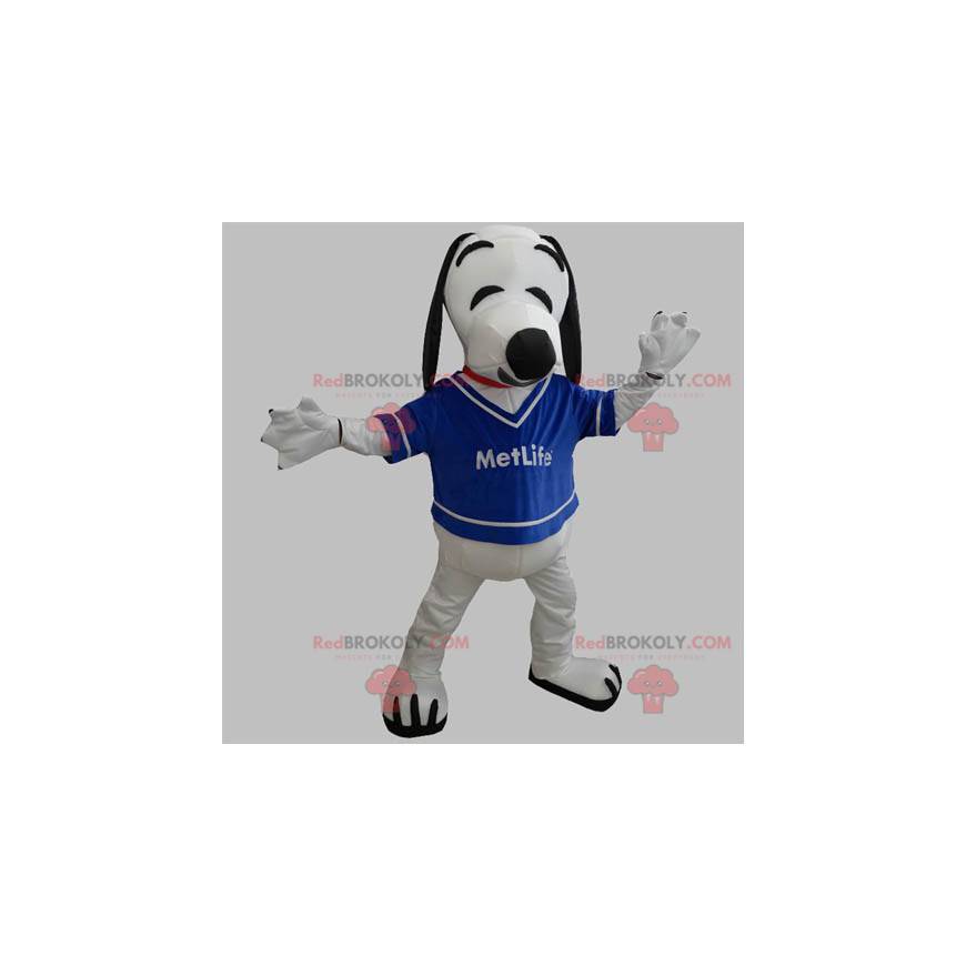 Mascotte de chien blanc et noir. Mascotte de Snoopy -