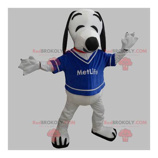 Mascotte de chien blanc et noir. Mascotte de Snoopy -