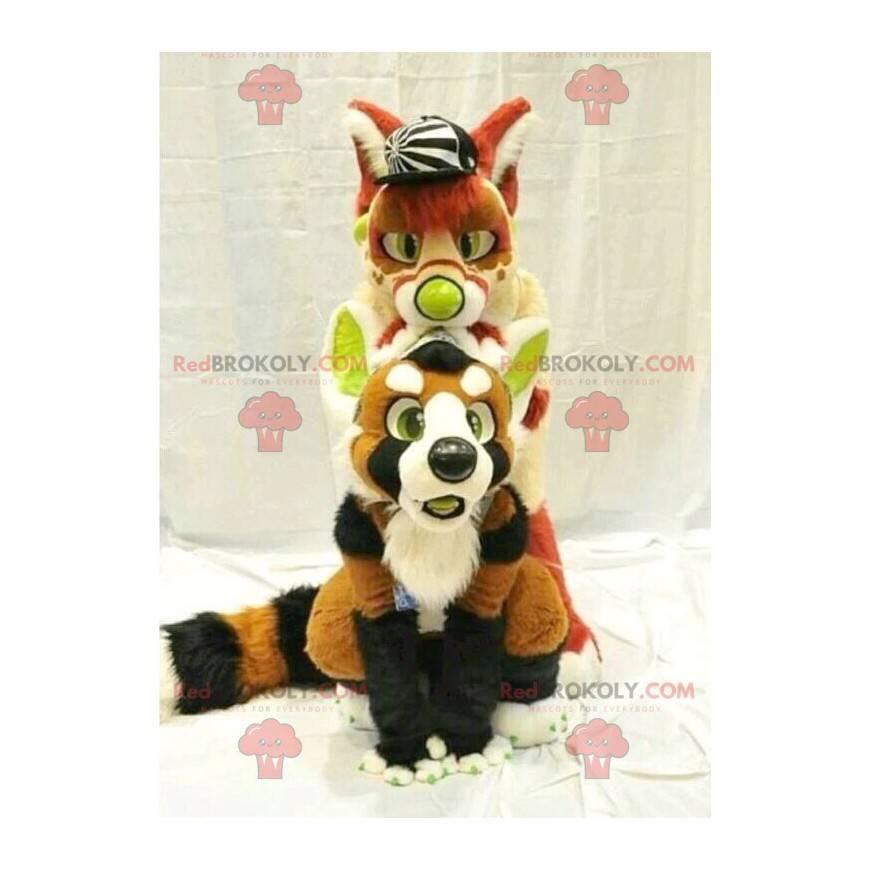 2 mascotte della volpe del cane - Redbrokoly.com