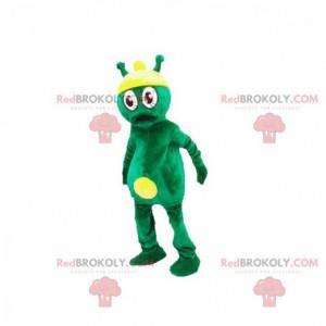 Mascotte d'extra-terrestre d'alien vert et jaune -