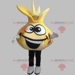 Giant yellow garlic clove onion mascot - Redbrokoly.com
