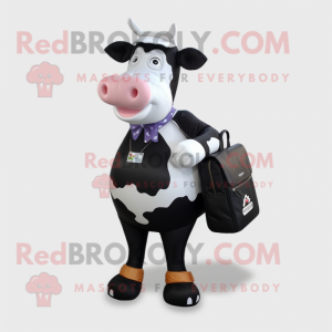 Black Holstein Cow maskot...