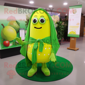 Grøn citron maskot kostume...