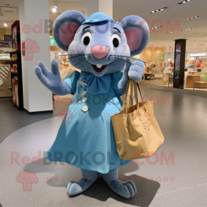 Blue Rat maskot drakt figur...