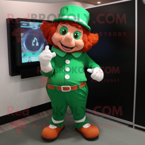 nan Leprechaun mascot costume character dressed with a Bermuda Shorts and Bracelet watches